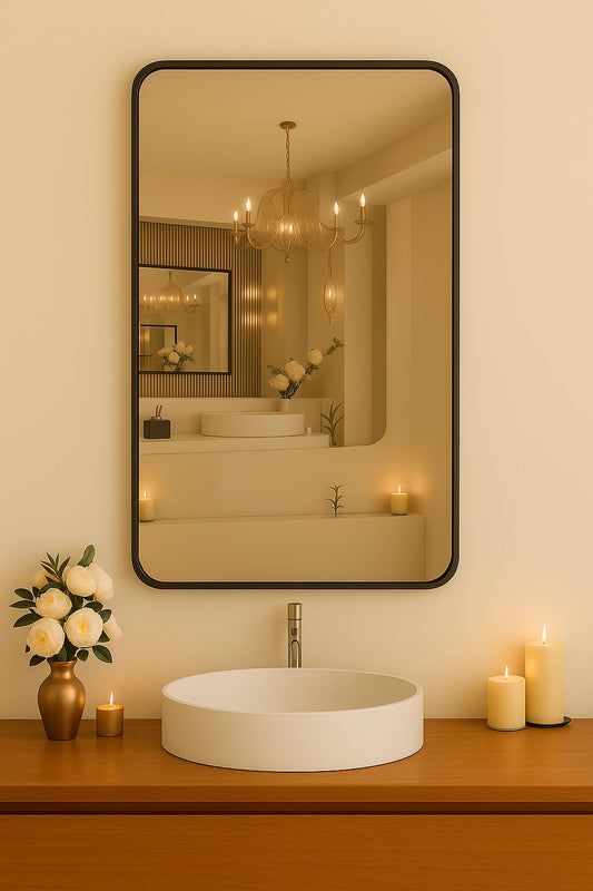 Frameless Rectangular Wall Mirror Clear Reflection 12x18 inch