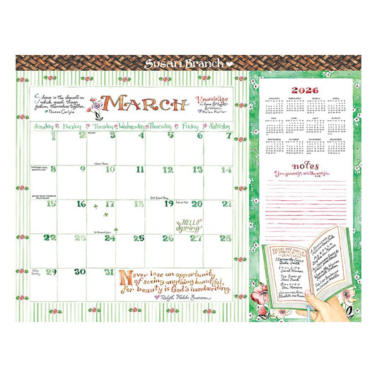 Cal 2026- Susan Branch Large Desk Pad Monthly Blotter 