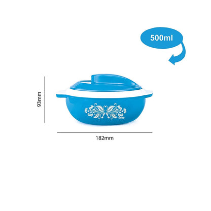 CELLO Hot Serve Insulated Inner Steel Casserole Set of 3, Blue (500ml, 850ml, 1500ml) | Hot Box for Kitchen | Hot Pot