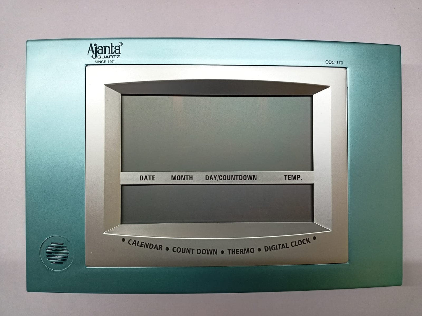 Digital Alarm Wall Clock - Blue Plastic, 29.6 cm x 19.6 cm x 3.8 cm, Battery Operated