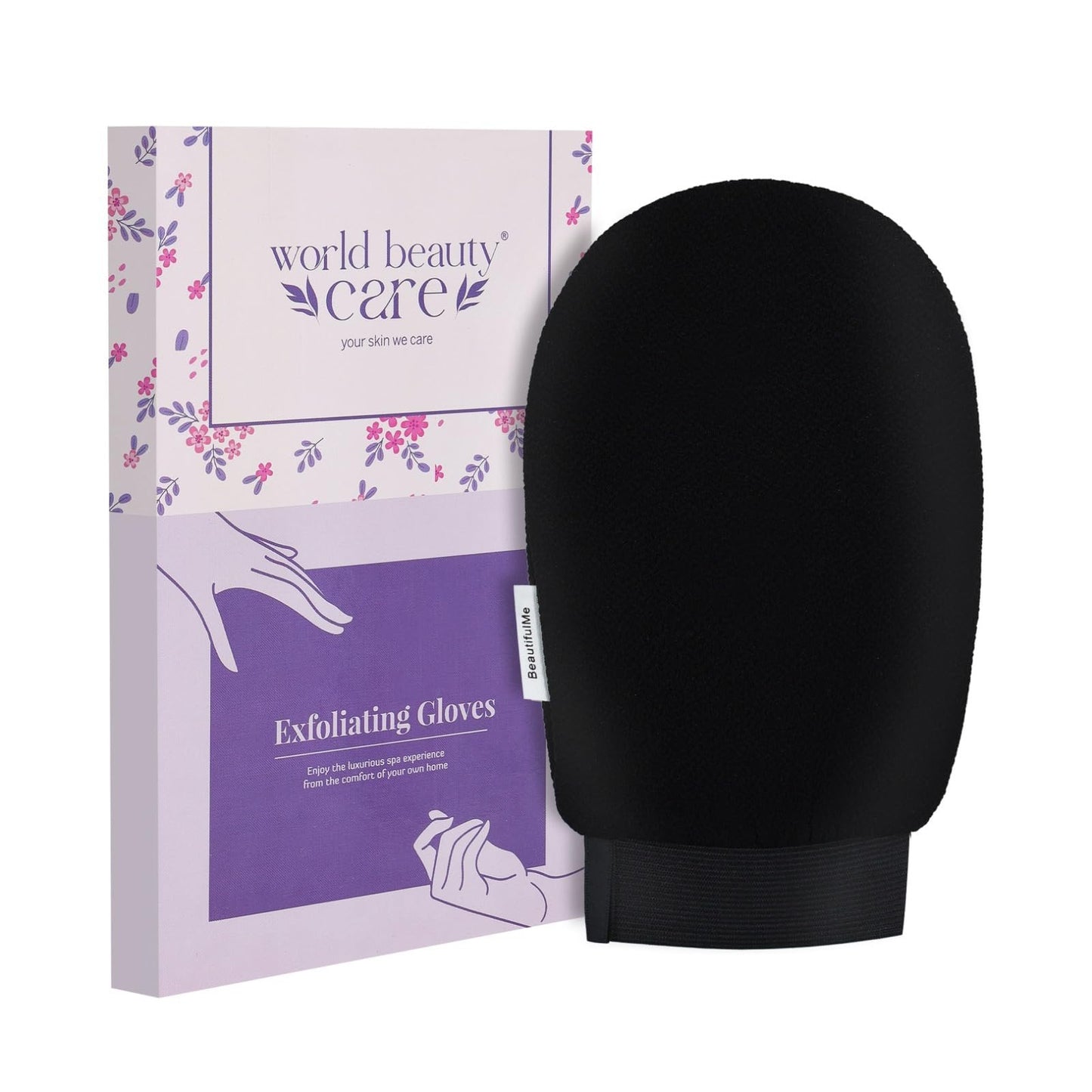 Body Exfoliating Glove - Viscose Fiber, Double-Layered, Black
