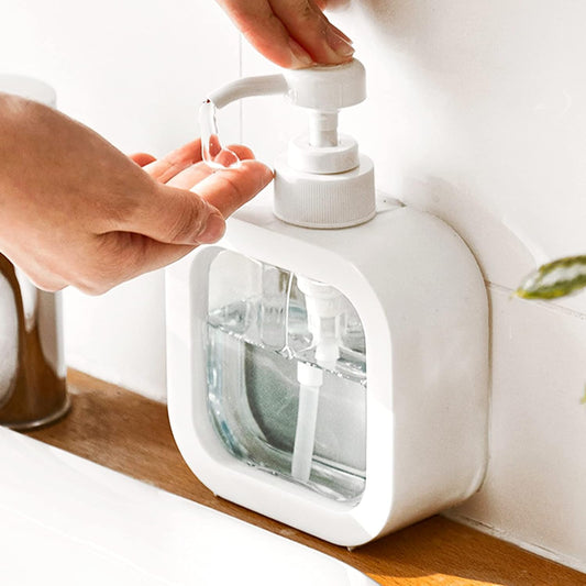 Soap Dispenser - Modern White Plastic - Refillable 10 Oz/17 Oz - Leak-Proof Pump - Eco-Friendly Design