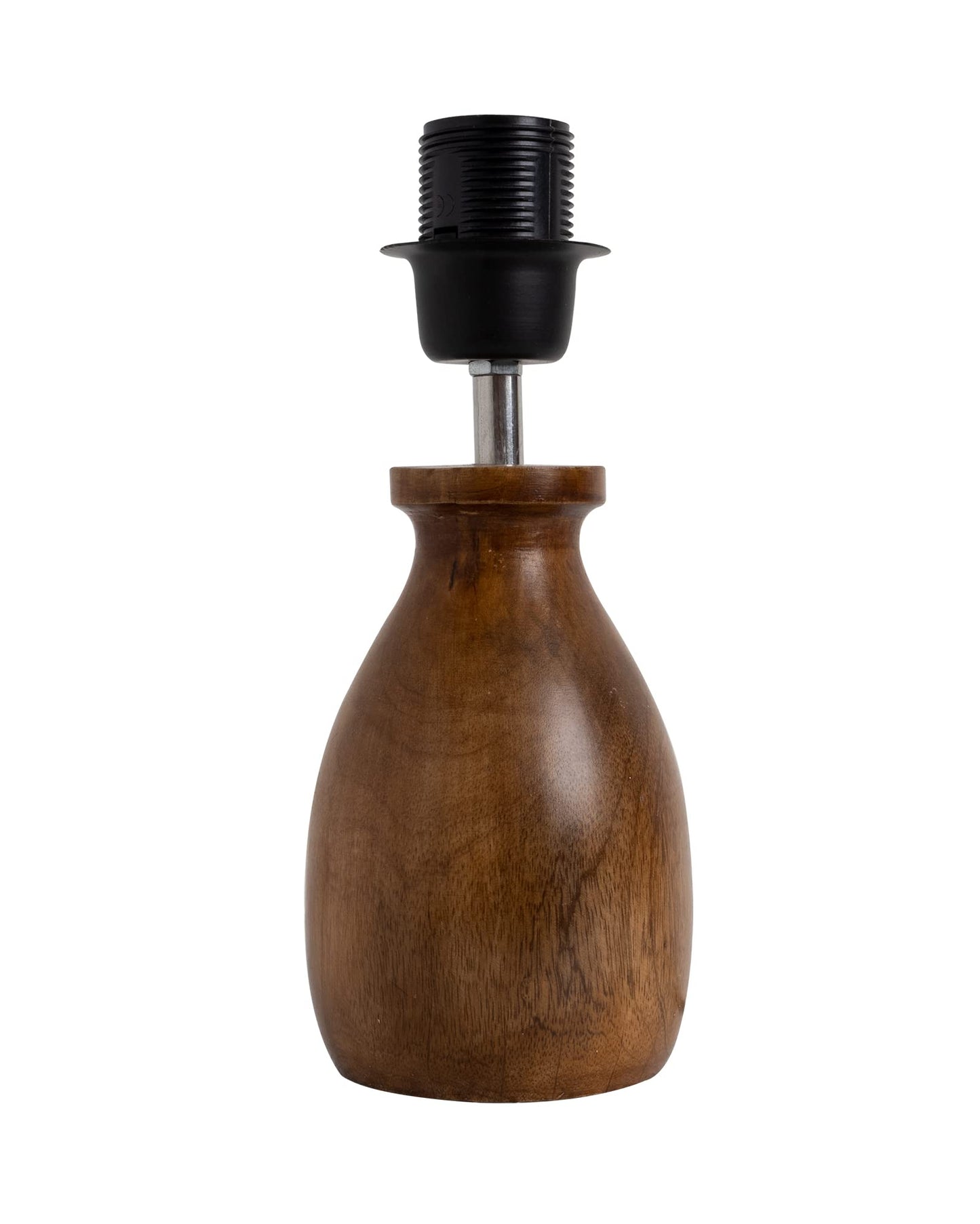 Table Lamp with Linen Shade and Wooden Base - 20x20x38 cm - Multicolor