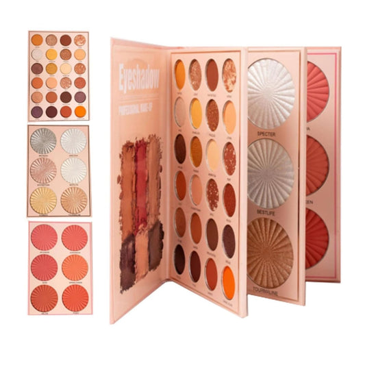 All-in-One Face Makeup Book Palette - Eyeshadow, Blush, Contour & More