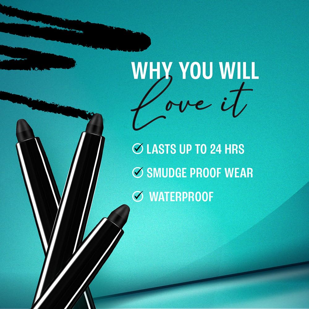 Eyeconic Black Kajal 0.35g Combo (2) Matte Waterproof Liner