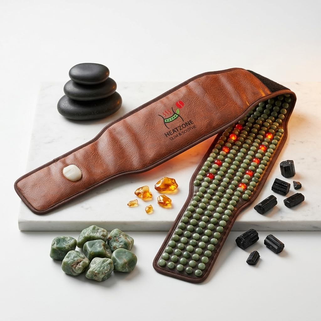 Red Light Therapy Belt with 12 LEDs, 660nm Wavelength, PU Leather, 150cm Size, Portable Design