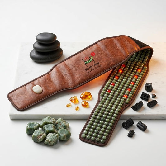 Red Light Therapy Belt with 12 LEDs, 660nm Wavelength, PU Leather, 150cm Size, Portable Design