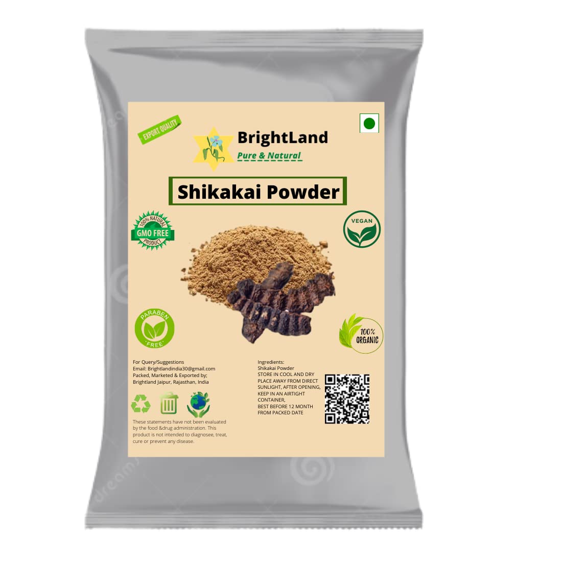 Organic Herbal Hair Pack - Amla, Reetha, Shikakai & More
