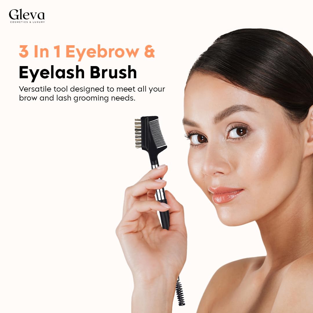 3-in-1 Eyelash Comb, Shaper & Eyebrow Brush Double Head Tool