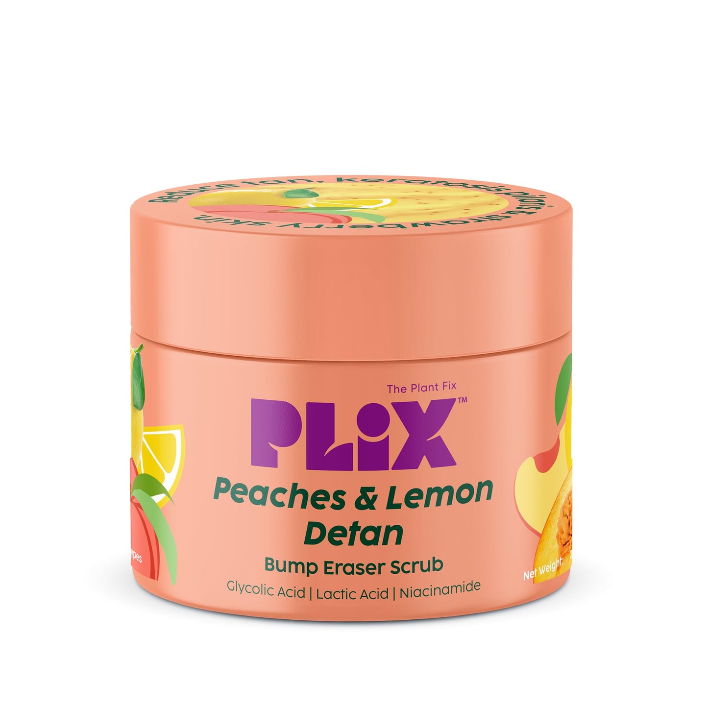Peaches & Lemon Detan Scrub 200g - Removes Tan & Dark Spots