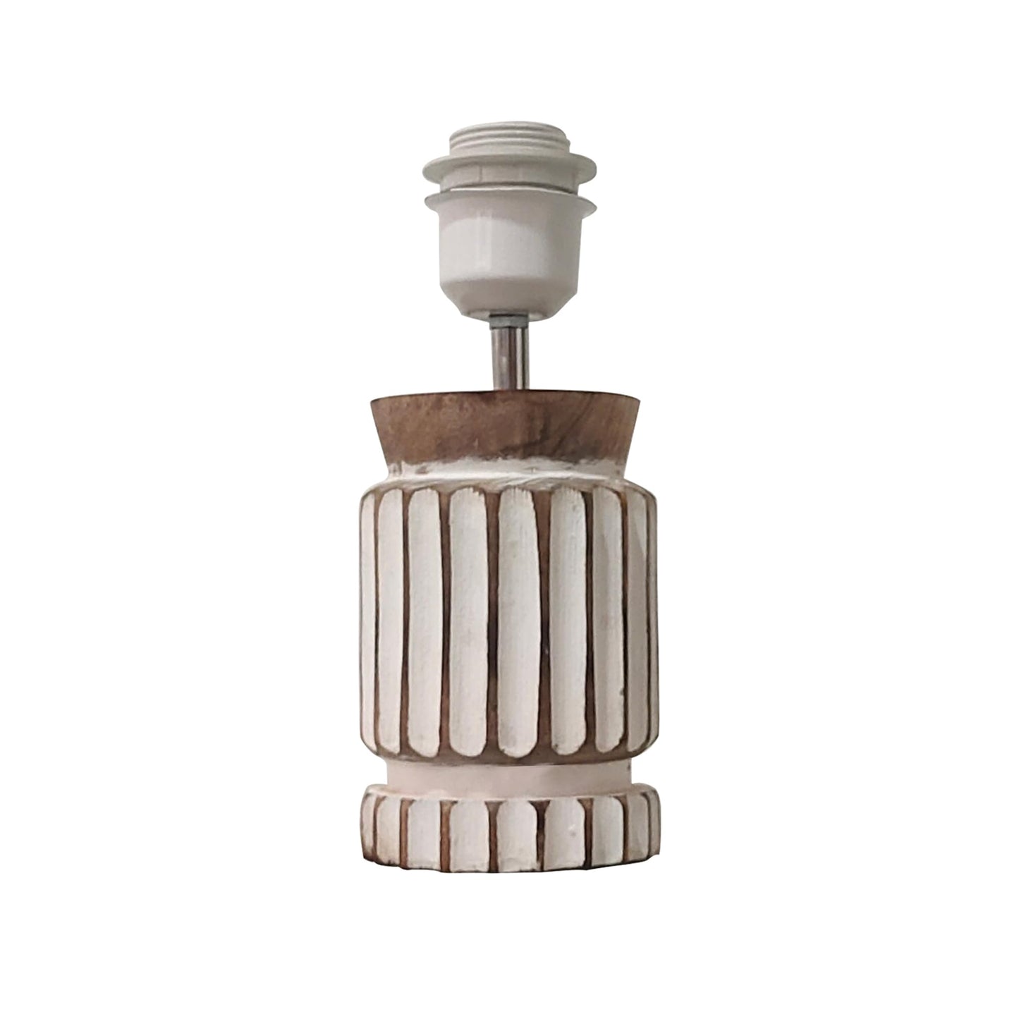 Table Lamp Retro Farmhouse Design Linen Shade Wood Base 20x20x40 cm White LED