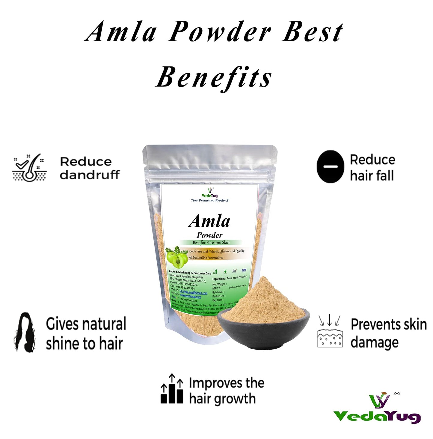 Herbal Hair Pack Combo - Amla, Reetha, Shikakai & Bhringraj Powder (Pack of 4, 100g each)