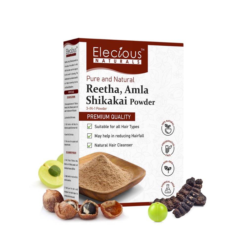 Natural Amla, Reetha, Shikakai Powder for Hair Care - 100% Pure
