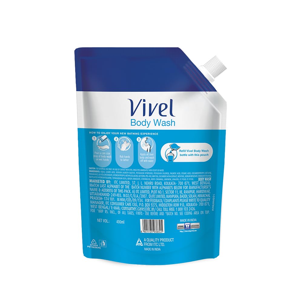 Cooling Mint & Cucumber Body Wash - 400 ml Refill Pouch