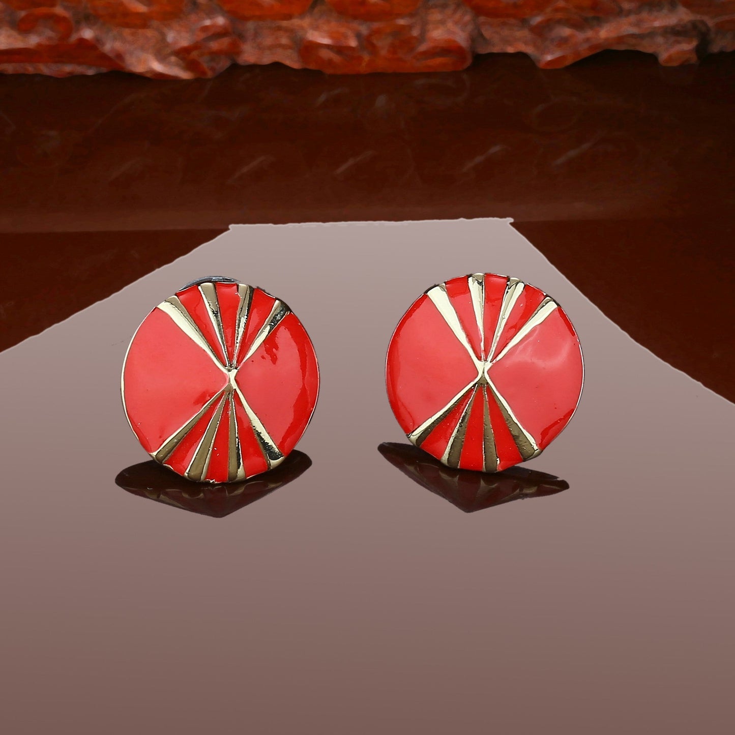 Estele Beautiful red Colour everyday wear trendy Button Studsfor women