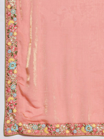 Teeya Creation New Stylish Trendy Party Wear Saree-Peach