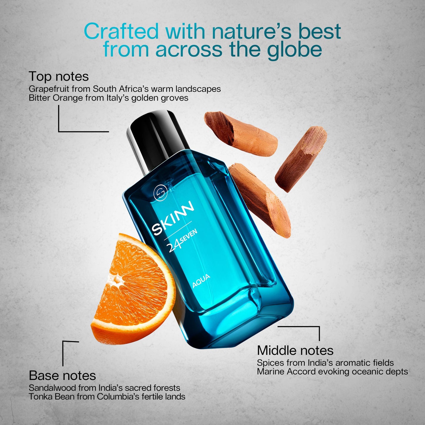 Skinn By Titan 24Seven Perfume for Men - Aqua Eau De Parfum