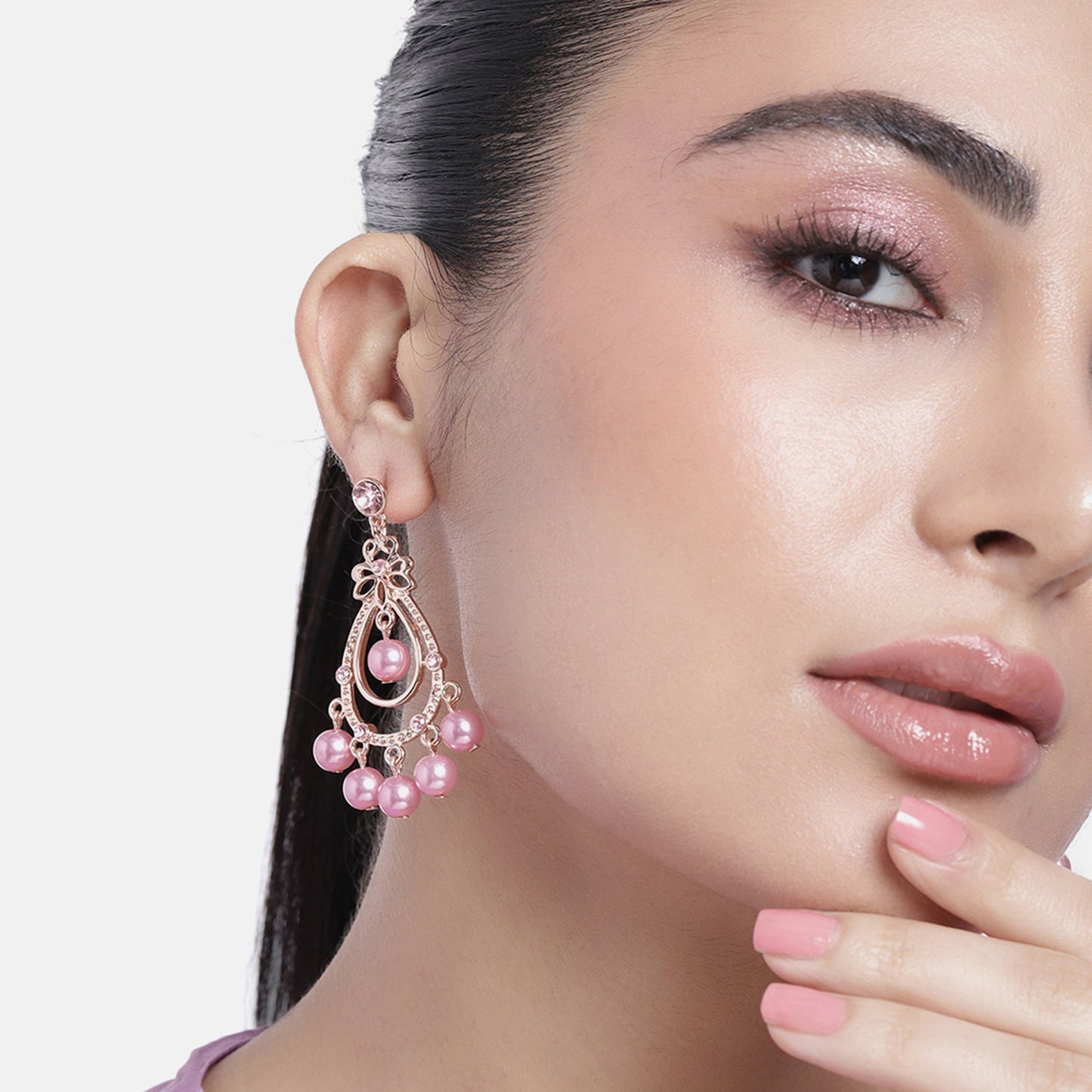Estele Purple and gold plated fancy trending Earrings for women
