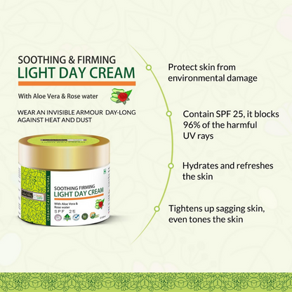 Indus Valley SPF 25 Soothing & Firming Light Day Cream - Aloe Vera & Rose Water