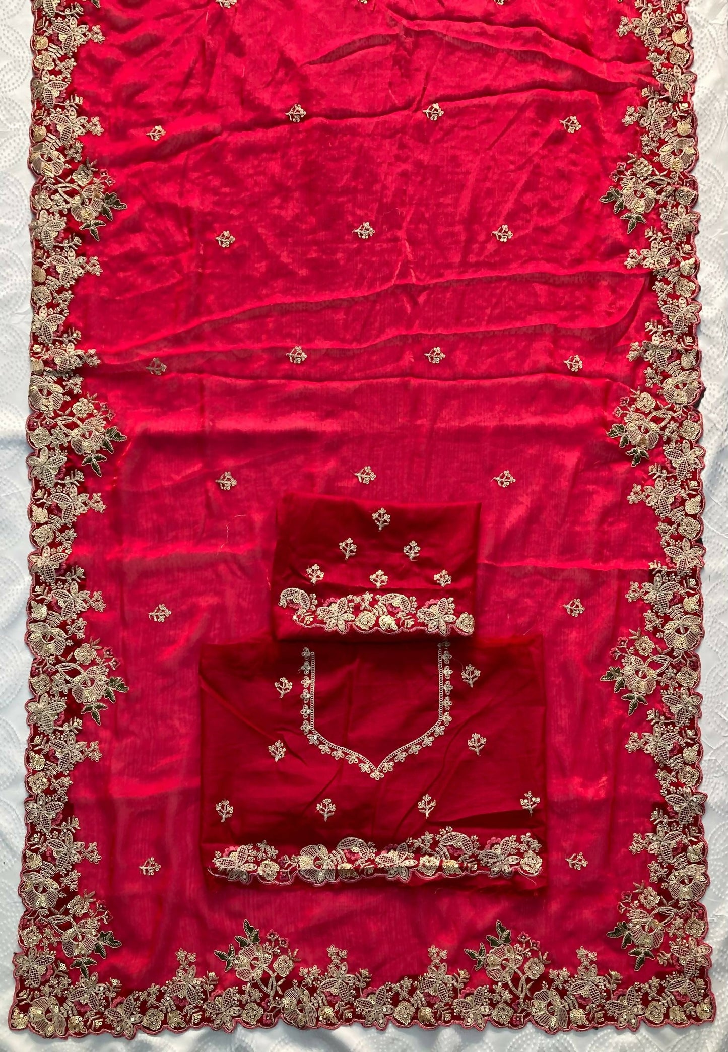 Teeya Creation New Trendy Party Wear Soft Silk Saree-Red