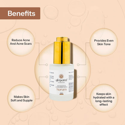 Glopetra Niacinamide & Hyaluronic Acid Serum For Acne & Dark Spots