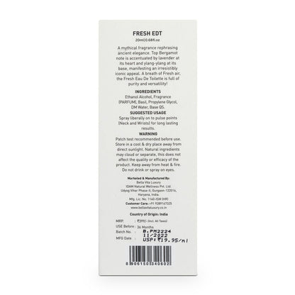 Bella Vita Fresh Unisex Eau De Perfume