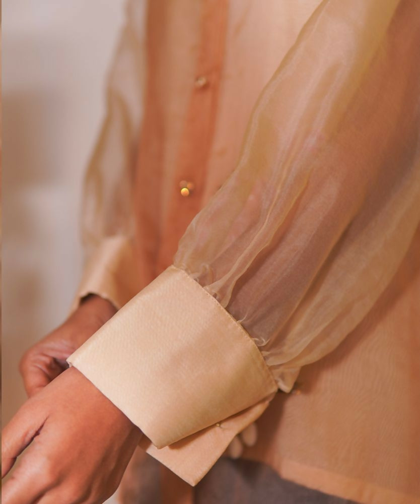 Timaraa Flamingo Whisper Ombre Organza Shirt
