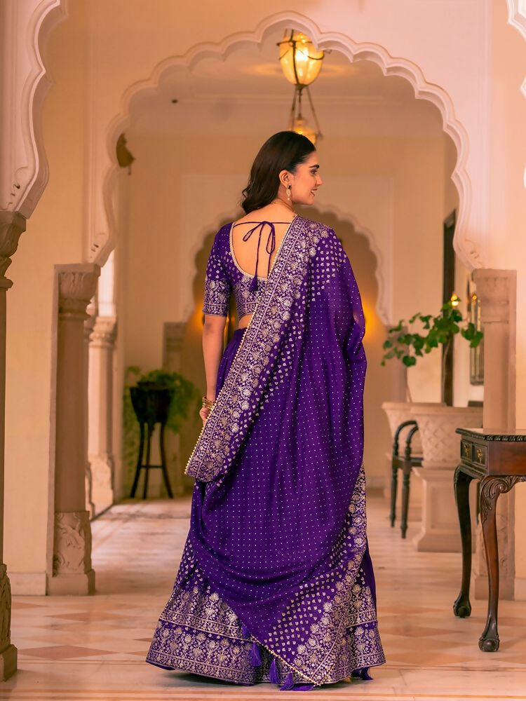 Lehenga Mart Purple Designer Wedding Wear Lehenga Choli