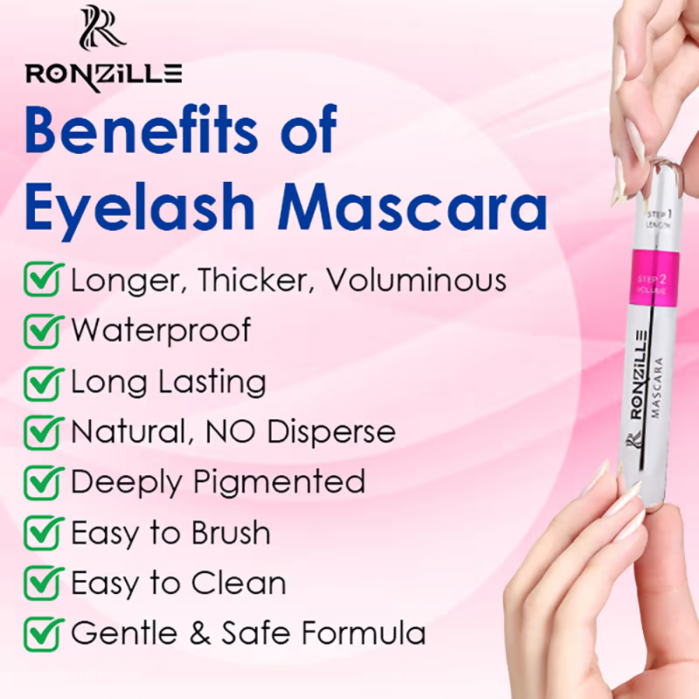 Ronzille Waterproof And Smudgeproof Two In One Mascara