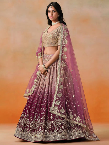 Tulsi Art Lovely Pink Georgette Engagement Wear Lehenga Choli