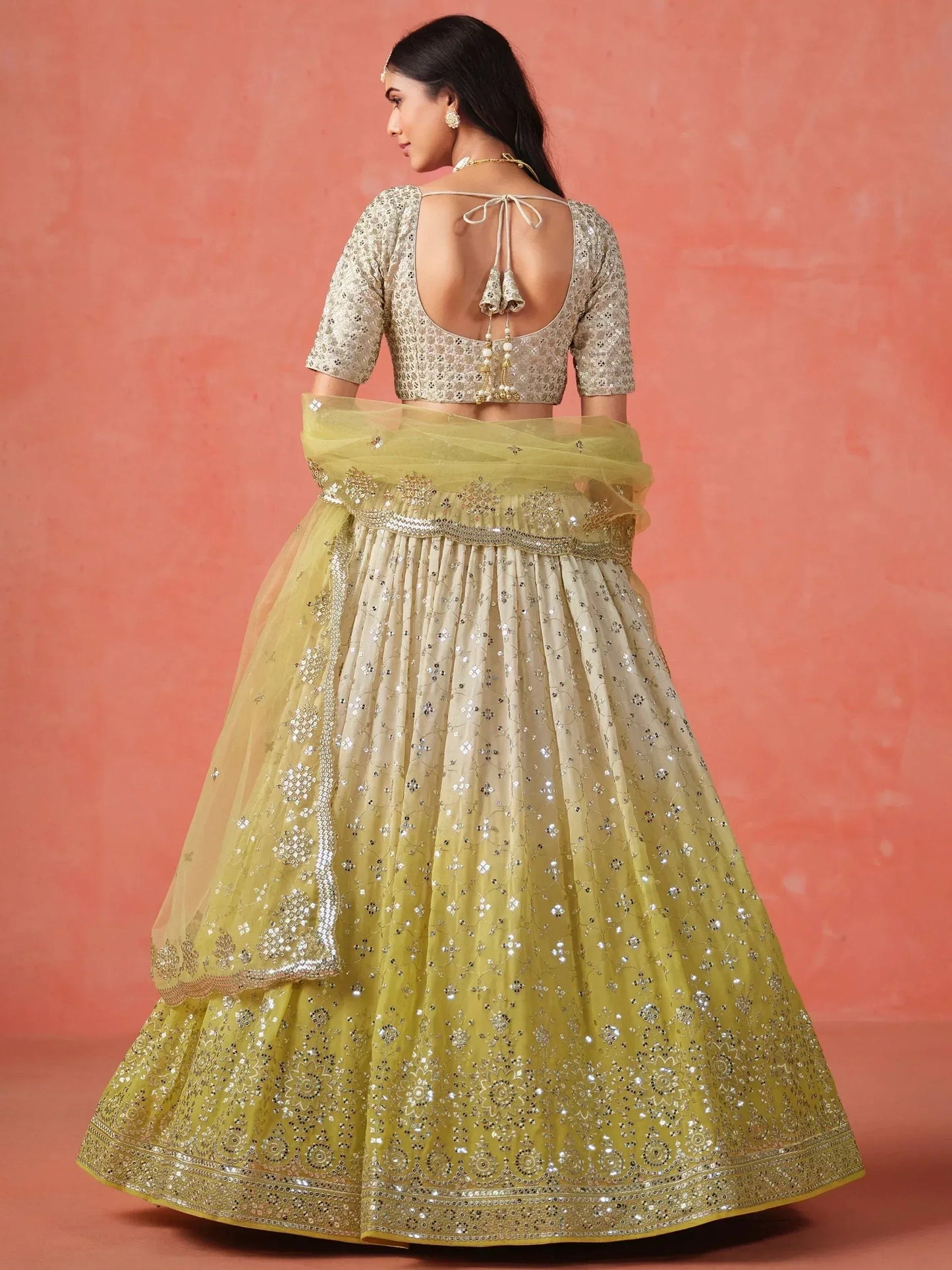 Tulsi Art Adorning Yellow Georgette Haldi Wear Lehenga Choli With Dupatta