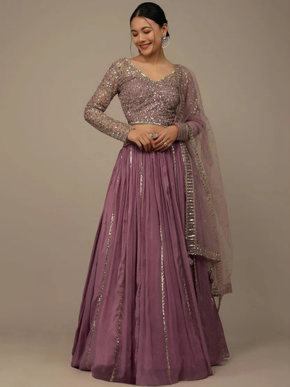 Tulsi Art Glamorous Pink Sequins Georgette Reception Wear Lehenga Choli