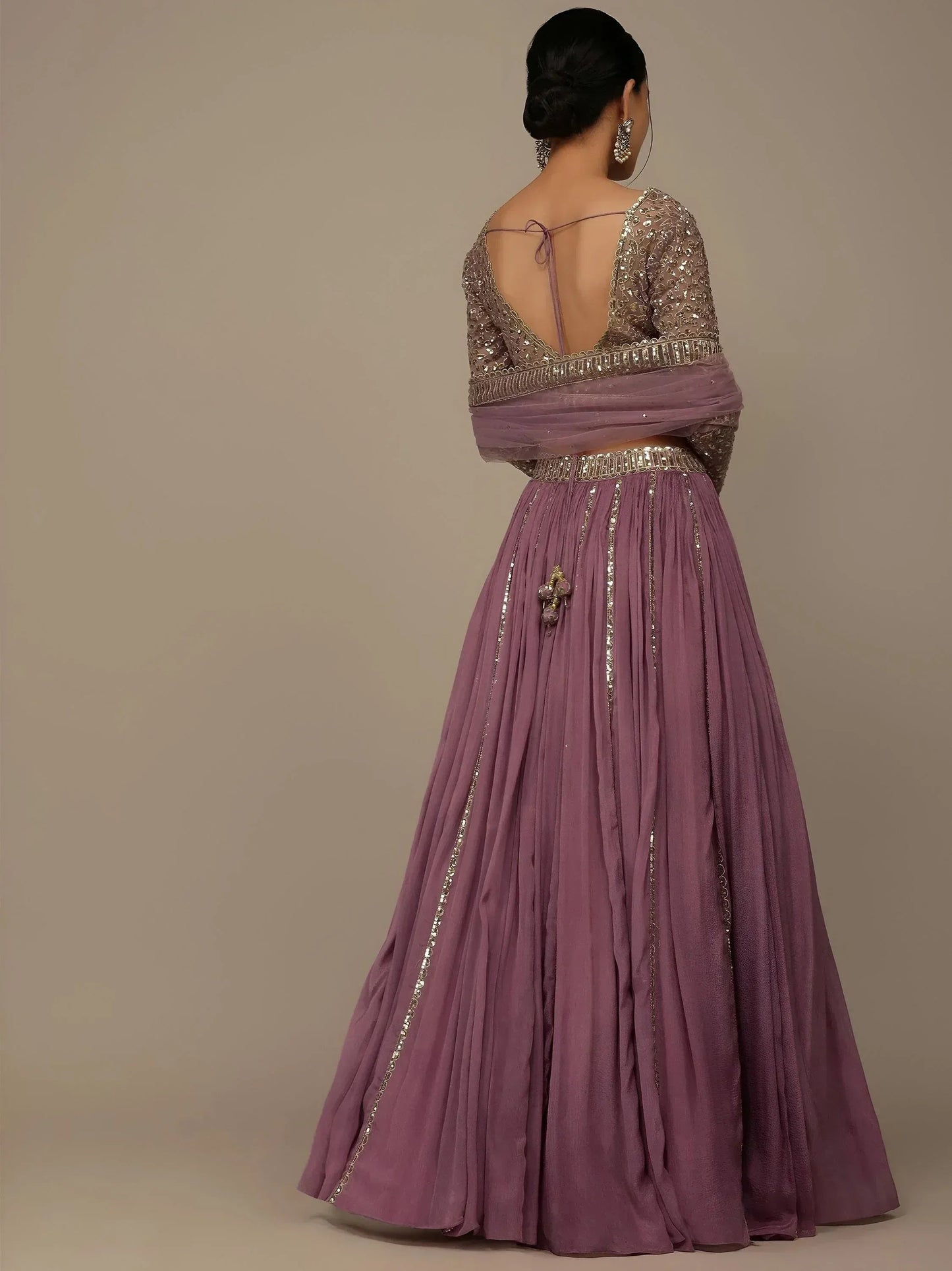 Tulsi Art Glamorous Pink Sequins Georgette Reception Wear Lehenga Choli