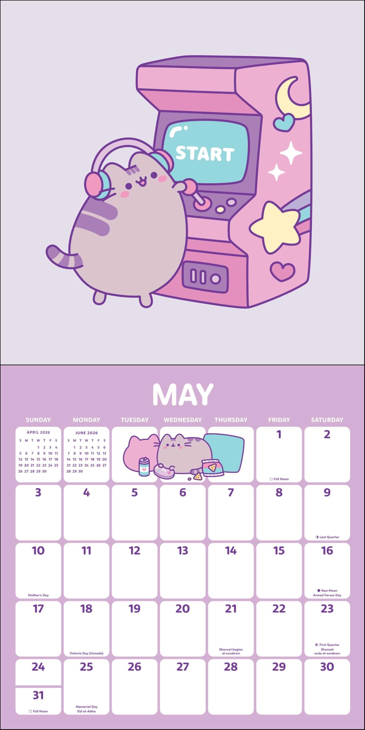 Pusheen 2026 Wall Calendar: Day Off Plans