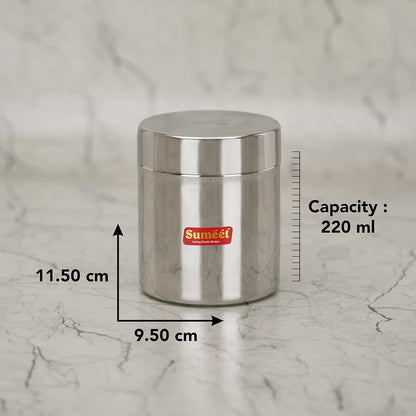 Sumeet Stainless Steel Small Canisters/Jars/Ubha Dabba/Storage Containers set of 6Pcs, 750 ML Capacity Each
