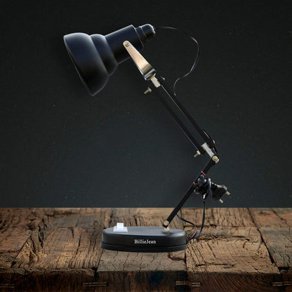 Table Lamp with Aluminium Shade, Matte Black Finish, B22 Holder, 2.5m Wire Length