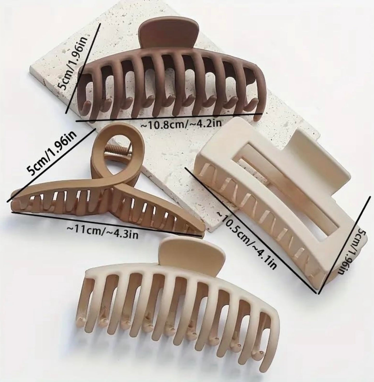 4pcs Large Claw Clips for Thick Hair - Nonslip Hair Accessories