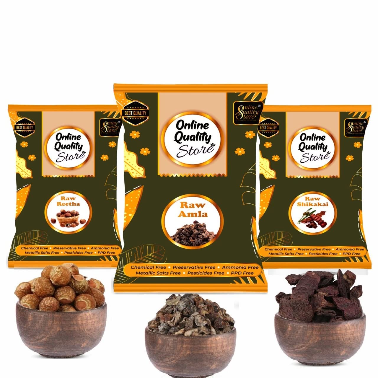 Natural Amla Reetha Shikakai Herbal Hair Pack - 600g