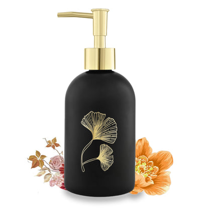 Ceramic Soap Dispenser with Marble Finish - 400 ml - Black