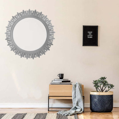 EFINITO Sunburst Wall Mirror, Decorative Framed Mirror for Bathroom, Bedroom, Living Room & Vanity (17 Inch)