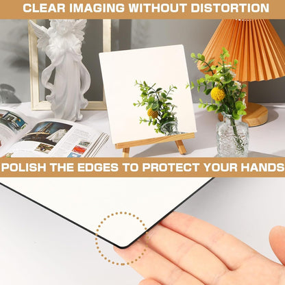 Frameless Acrylic Mirror Tiles - 2MM Thick, 8 x 8 Inch, Transparent, Self-Adhesive, Set of 4