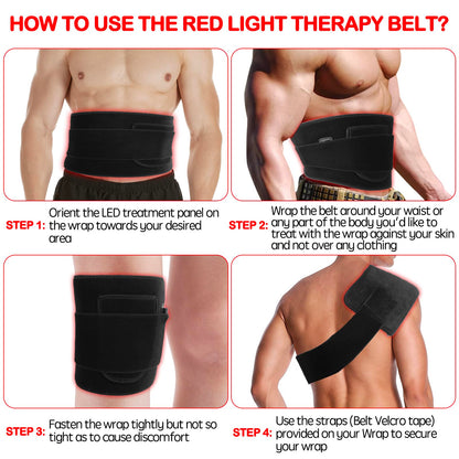 Red Light Therapy Wrap with Timer 660nm & 850nm for Body - Flexible & Hands-Free