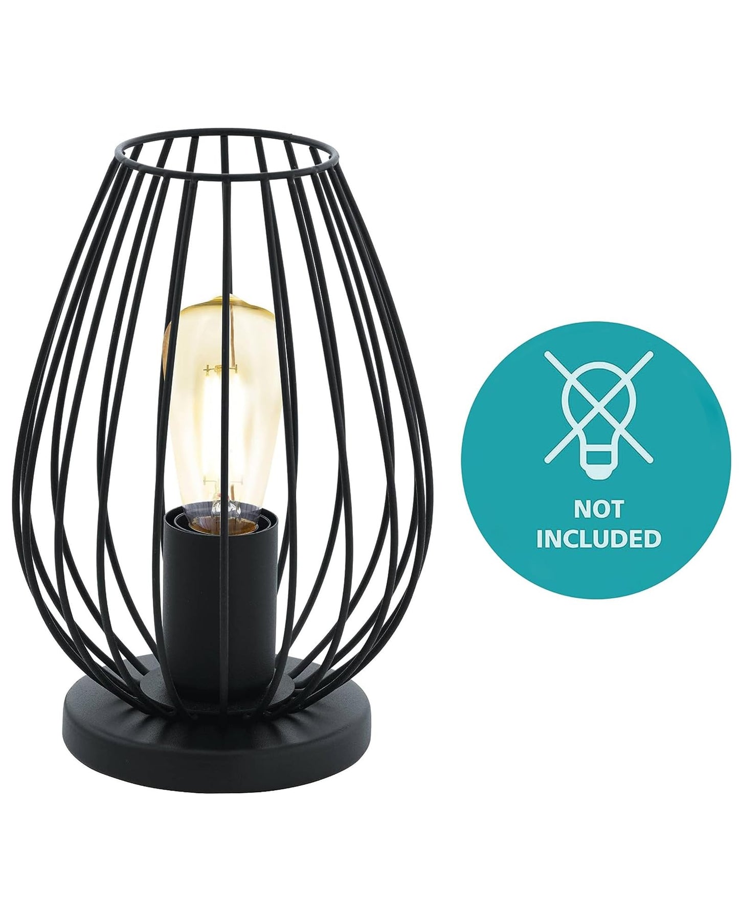 Metal Table Lamp Vintage Design Black 22x22x21 cm