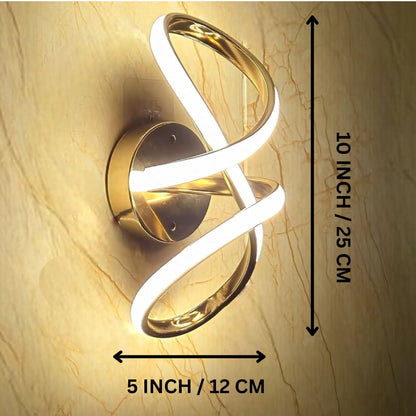 LED Wall Light with 3 Adjustable Colors, Gold Finish, 12 cm & 19 cm, Modern Design