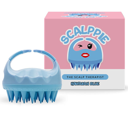 Scalppie Silicon Hair Scalp Massager & Shampoo Brush Scrub For Hair Growth & Anti Dandruff - Blue