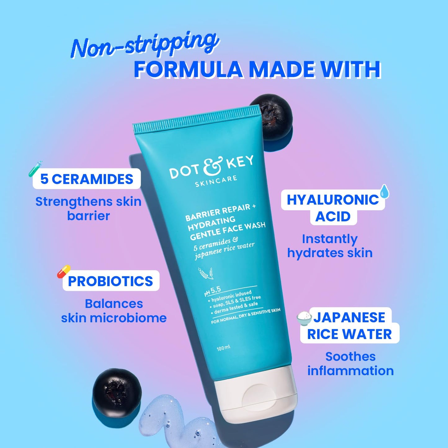 Ultra Mild Face Wash with Hyaluronic Acid & Probiotics
