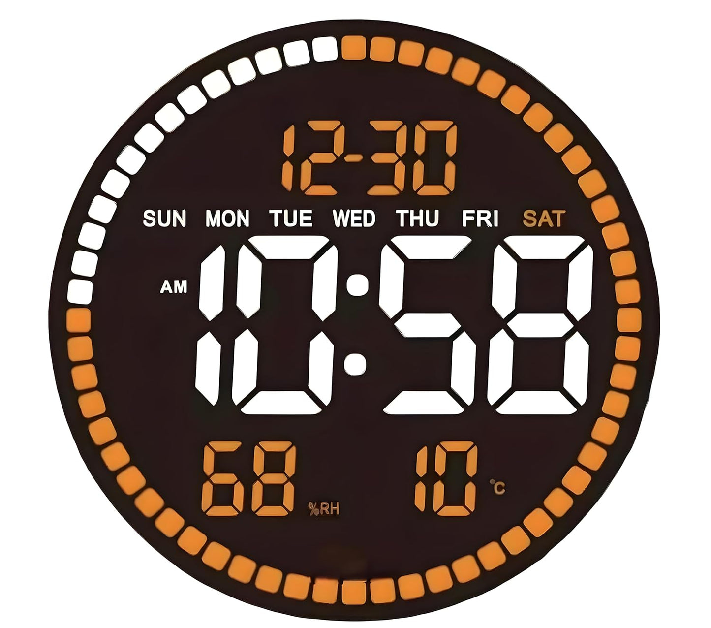 10" Plastic Digital Wall Clock with Remote Control & Alarm for Home Décor, Office, 12/24 Hours, Temperature, Humidity, Date & Week, Silent Electronic Digital Clock (White)