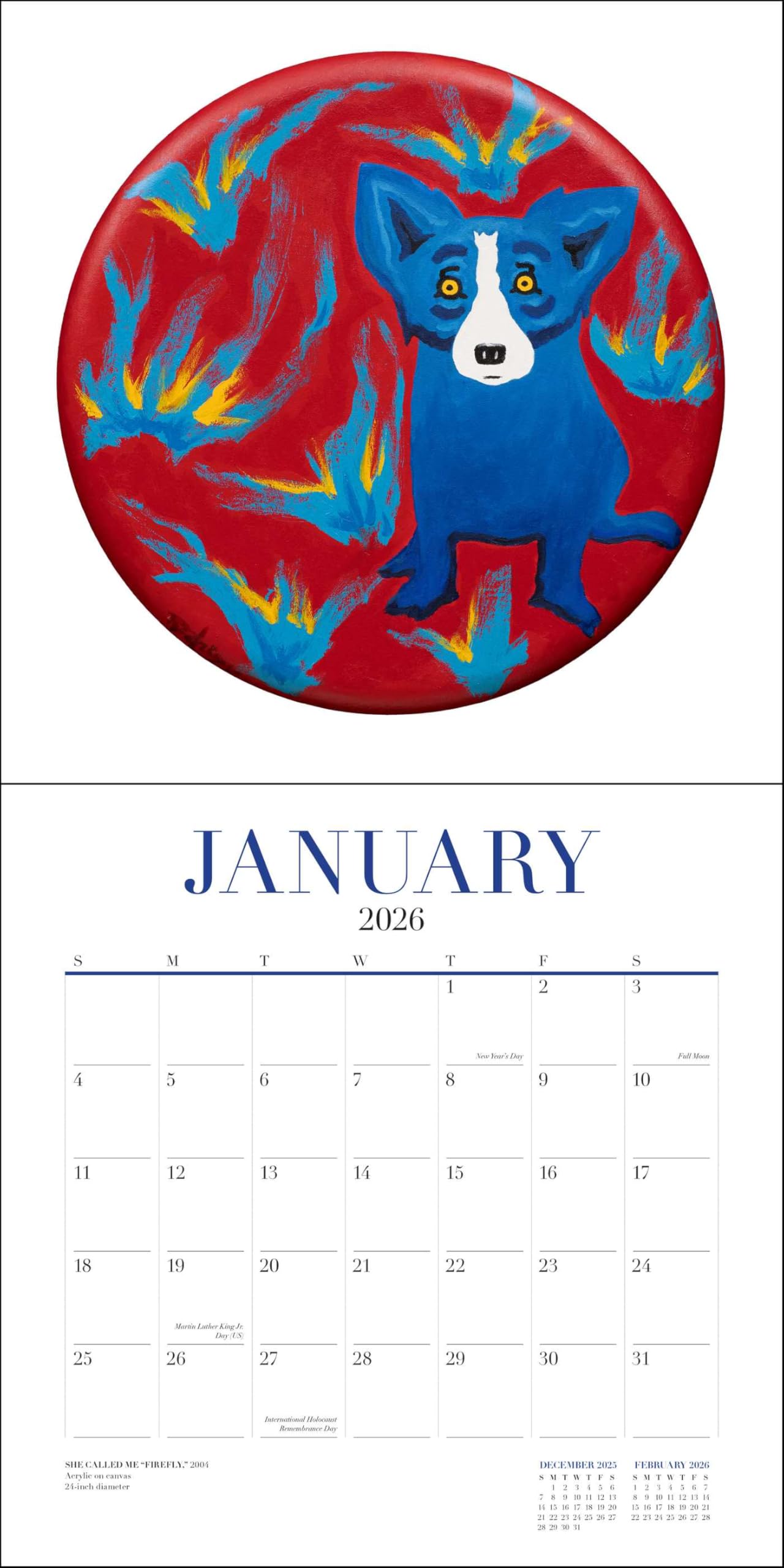 Blue Dog 2026 Wall Calendar