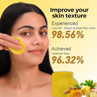 Kojic Acid Turmeric Cleansing Pads with Lemon & Chamomile - 60PCS
