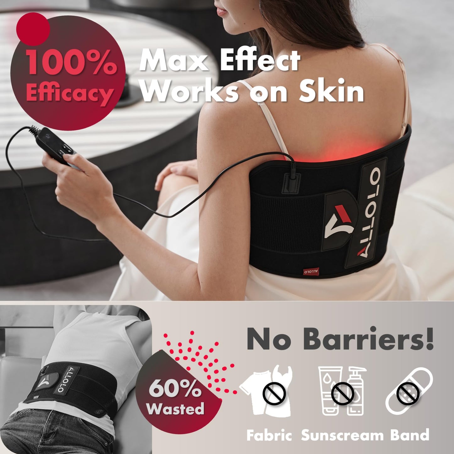 Medical Grade Red Light Therapy Band | LED & Near Infrared Light Therapy Wrap for Pain Relief, Muscle Recovery & Skin Wellness
